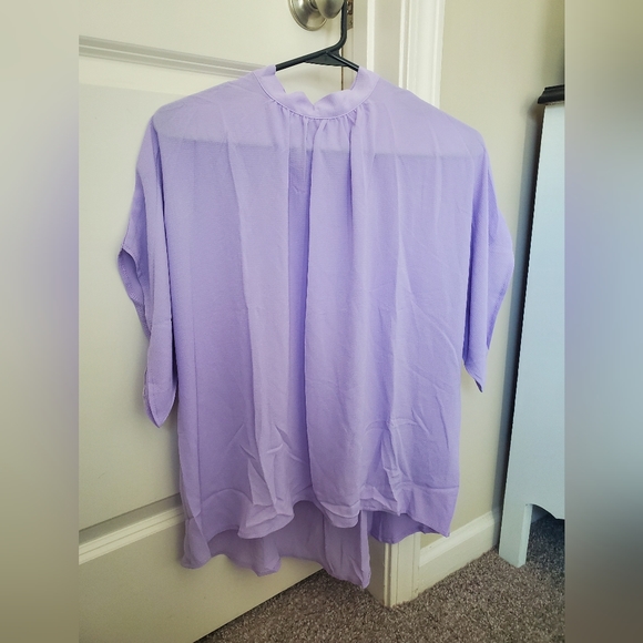 Doleman Sleeve Mock Neck Top Purple - Picture 5 of 14
